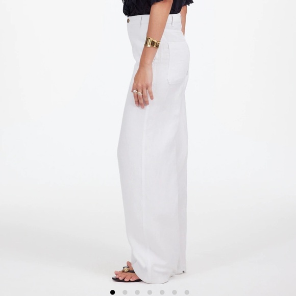 Madewell The Zoe Relaxed Wide Pant in 100% Linen salt - Picture 2 of 5